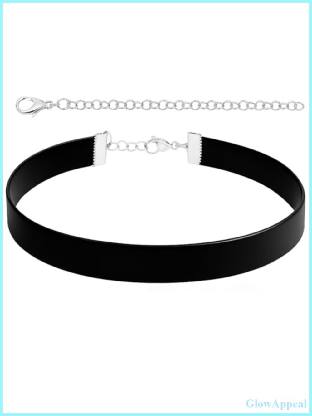 Faux Leather Choker Adjustable 12-18 Inch Stainless Steel Clasp Necklace